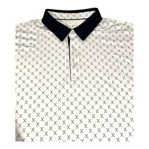 MAELREG Men's 2XL Performance Golf Polo White Black‎ Crossed Clubs